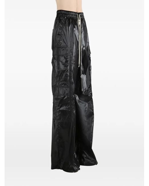 Rick Owens Black Drawstring Cargo Pants for men
