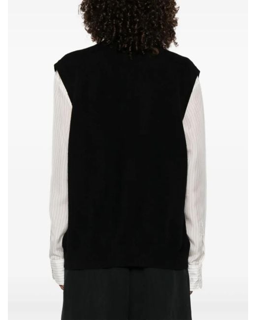 Frenckenberger Black Sleeveless Open-Front Cardigan