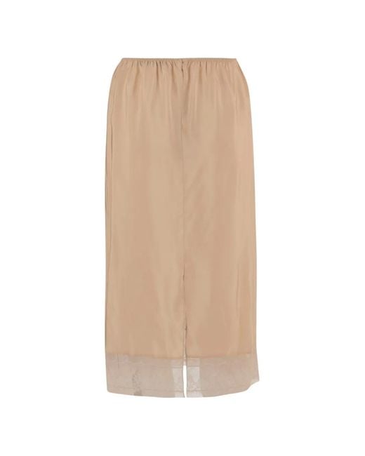Carven Natural Lace-Trim Skirt