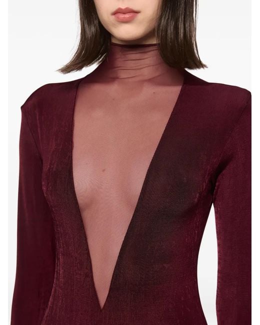 Atu Body Couture Red Crushed-Effect Body