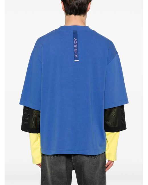 Khrisjoy T-Shirt im Layering-Look in Blue für Herren