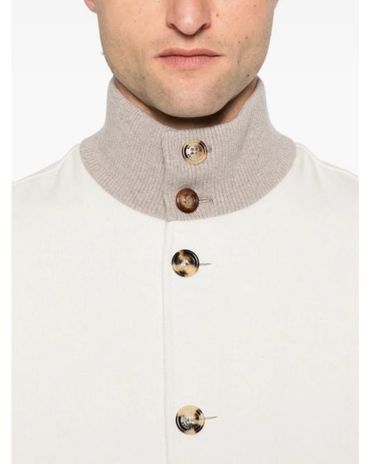 Chaqueta Bómber Con Botones Brunello Cucinelli de hombre de color White