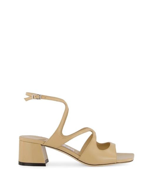 Jimmy Choo Natural Azilia Strappy Leather Sandals