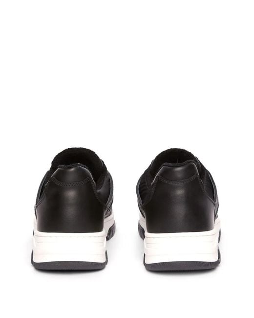 MSGM Black Panelled Leather Sneakers for men