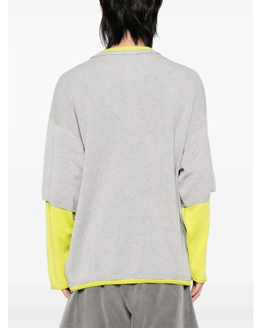 Bluemarble Gray Double Layer Sweater for men