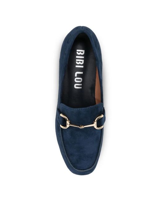 Bibi Lou Blue Ashe Horsebit Suede Loafers