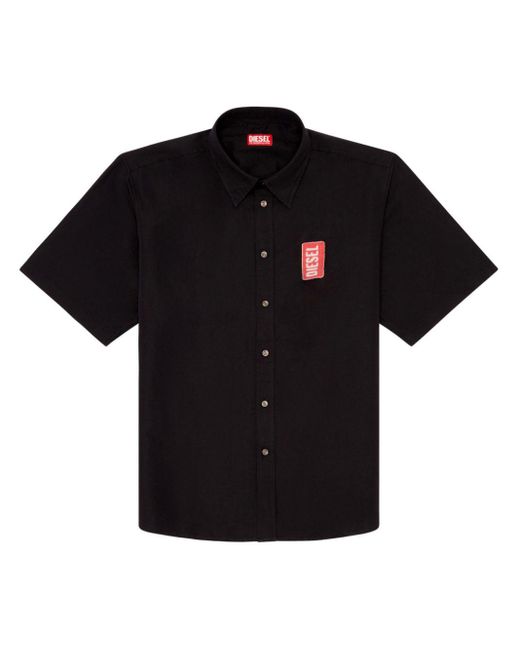 DIESEL Black S-elias-a Logo-print Shirt for men