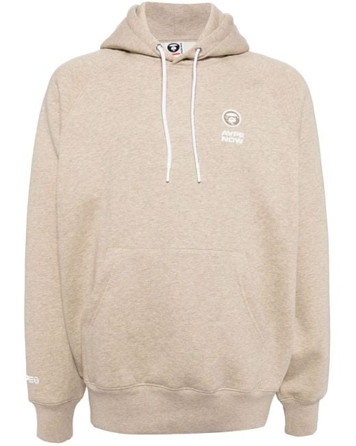 Aape By A Bathing Ape Natural Logo-Patch Mélange Hoodie for men