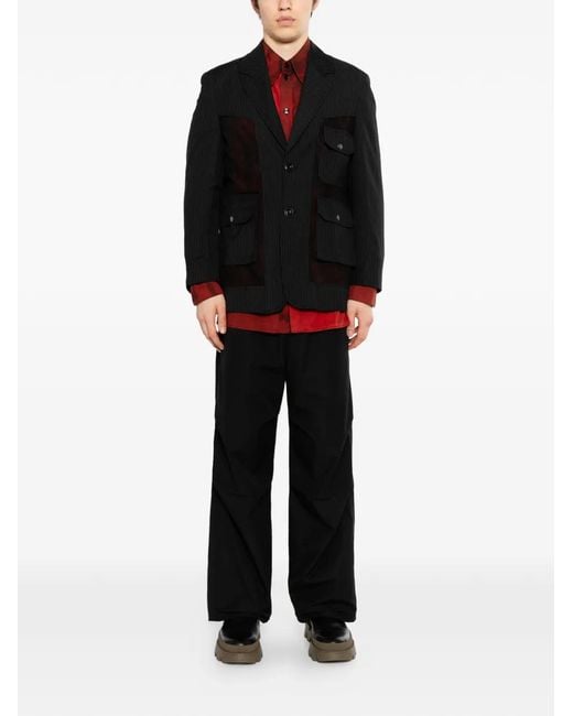 ANDERSSON BELL Black Pinstripe Patch Pocket Jacket for men