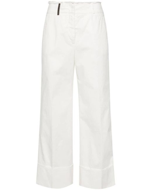 Peserico White Cropped-Hose mit weitem Bein