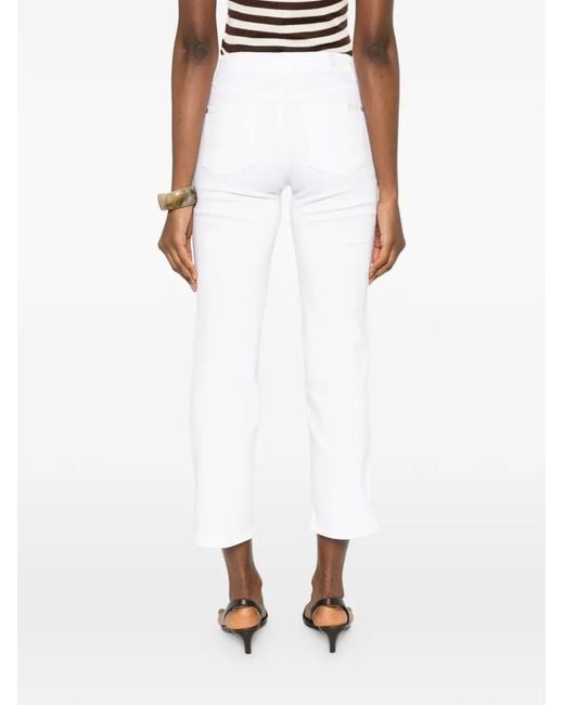 7 For All Mankind White Cropped Jeans