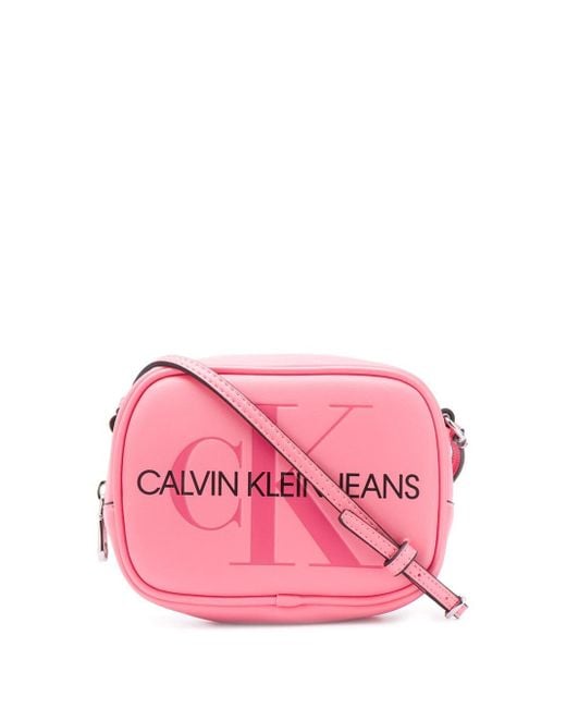 Calvin Klein Pink Sculpted Monogram Camera Bag