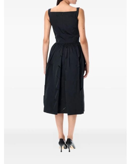 Vivienne Westwood Black Draped Distressed Midi Cocktail Dress