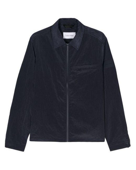 Calvin Klein Blue Crickle-texture Long-sleeve Jacket for men
