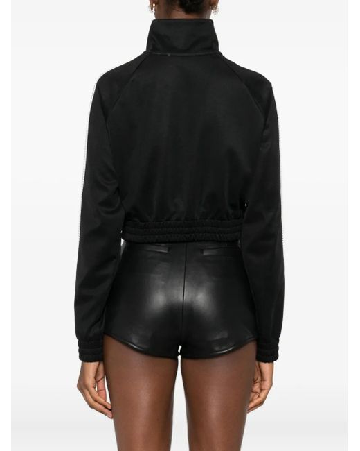 GIUSEPPE DI MORABITO Black Logo-Detail Cropped Jacket