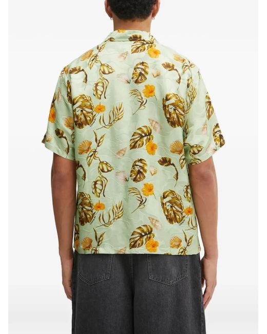 A Bathing Ape Green Floral Short-Sleeve Shirt for men