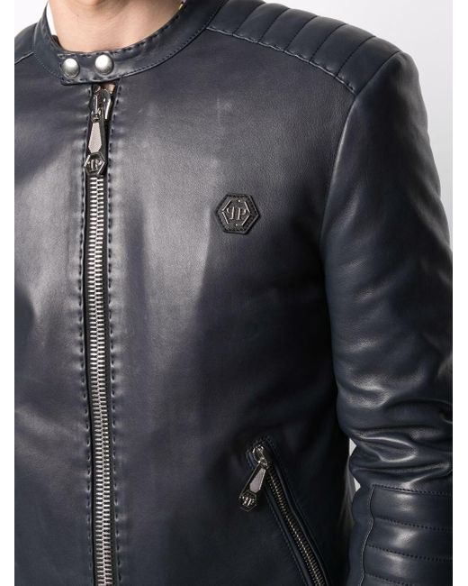 philipp plein herren lederjacke
