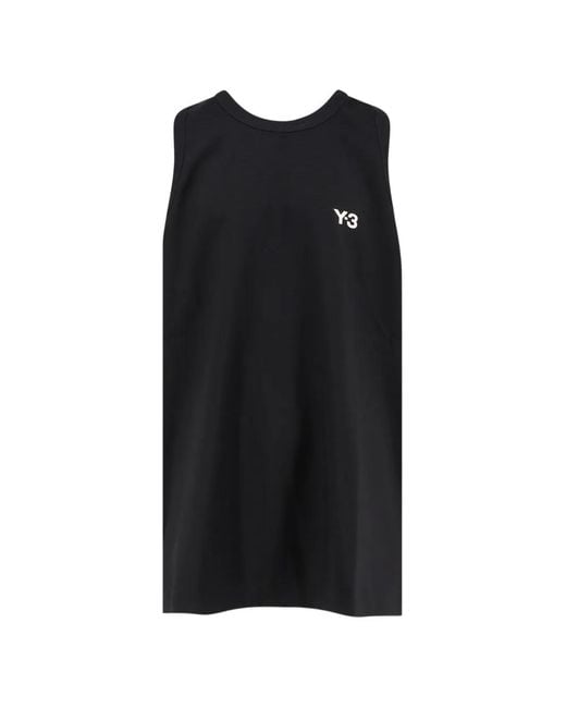 Y-3 Black Logo Tank Top for men