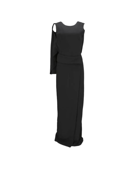 Tom Ford Black Draped-Panel Maxi Dress