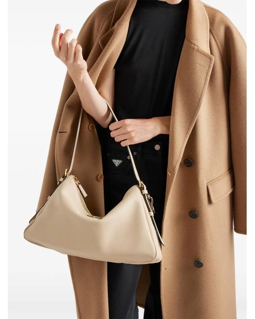 Prada Natural Large Aimée Shoulder Bag