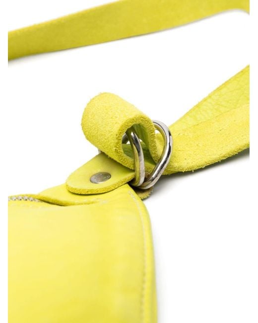 Guidi Yellow Small Leather Belt Bag