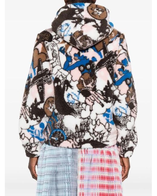 Chopova Lowena Blue Engine Party Fleece Hoodie