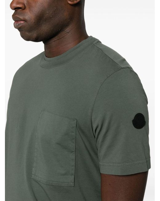 Camiseta con bolsillo de parche Moncler de hombre de color Green