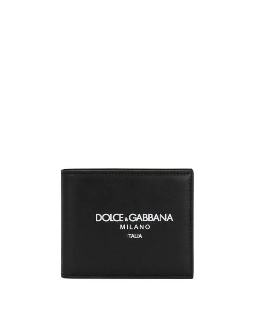 Dolce & Gabbana Black Smooth Leather Logo Wallet for men