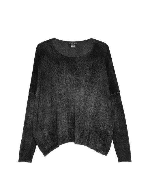 Avant Toi Black Faded-Effect Sweater