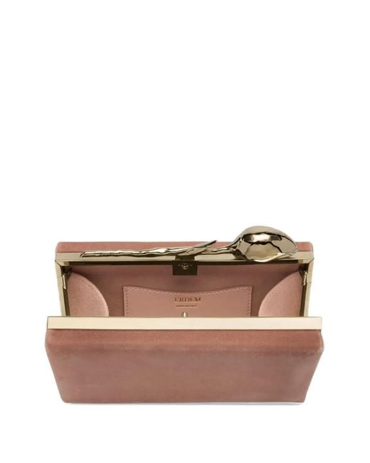 Erdem Brown Bloom Minaudière Clutch Bag