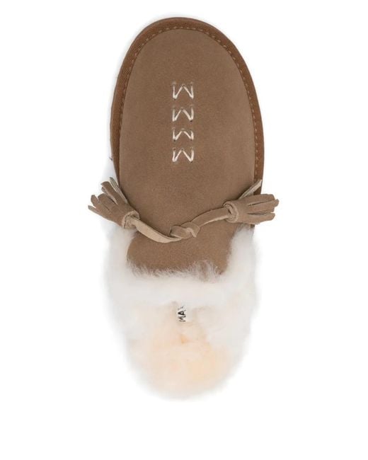 Max & Moi Brown Tassel Embroidered Mules