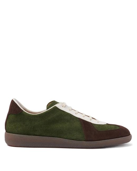 Scarosso Green Two-Tone Suede Sneakers for men