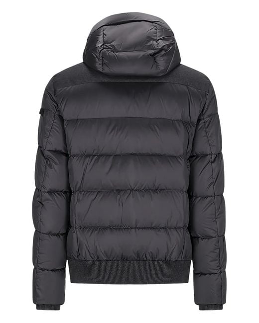 Moorer Black Wright-Shl Hooded Quilted Jacket for men