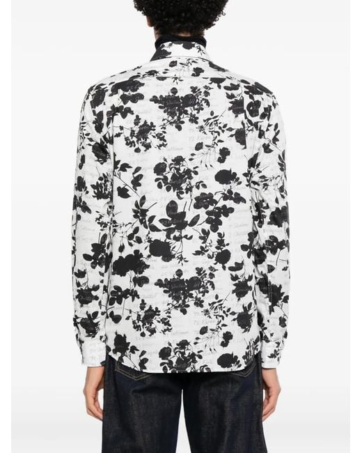 Vivienne Westwood White Floral-Print Long-Sleeve Shirt for men