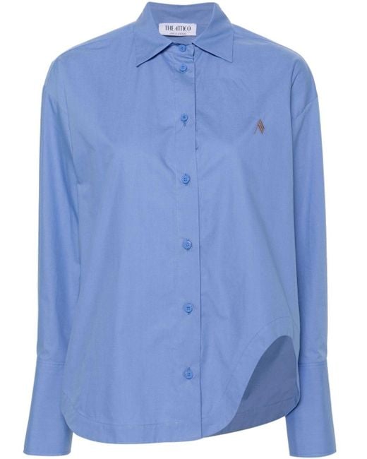 Camicia in popeline di cotone di The Attico in Blue