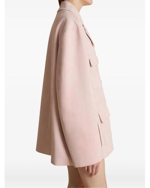 Khaite Pink Morsson Suede Jacket