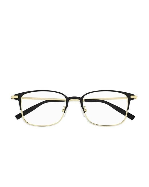 Montblanc Black Rectangle-Frame Glasses for men