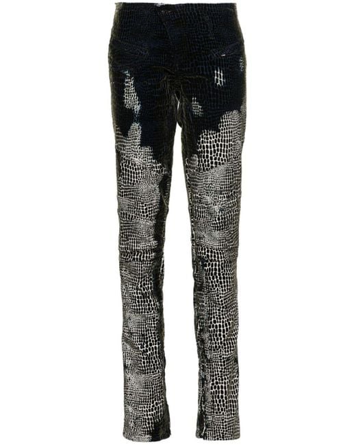 OTTOLINGER Velvet-print Tapered-leg Jeans in het Black