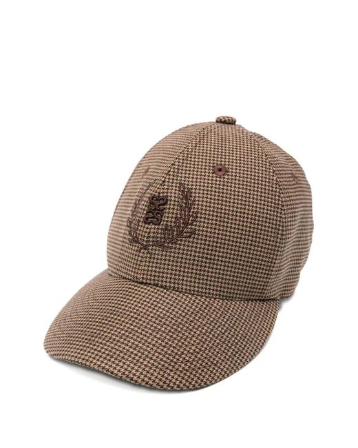 Sandro Brown Houndstooth Embroidered Baseball Cap