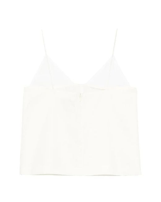 Brandon Maxwell White Spaghetti-Strap Top
