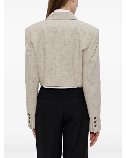 Vivienne Westwood White Ls Cut Off Double-Breasted Cropped Jacket
