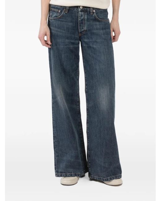 Jeanerica Blue Low-Waist Flared-Leg Jeans