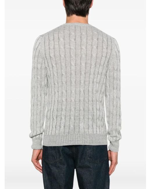 Gran Sasso Pullover Mit Zopfmuster in Gray für Herren