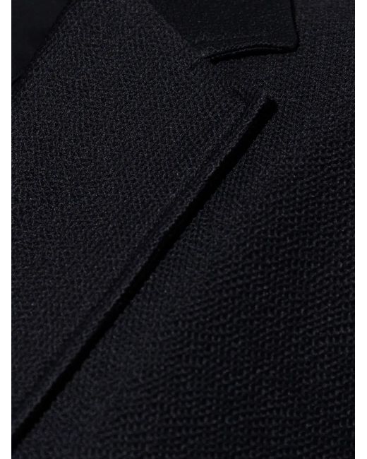 Giorgio Armani Blue Notched-Lapel Textured Jacket for men