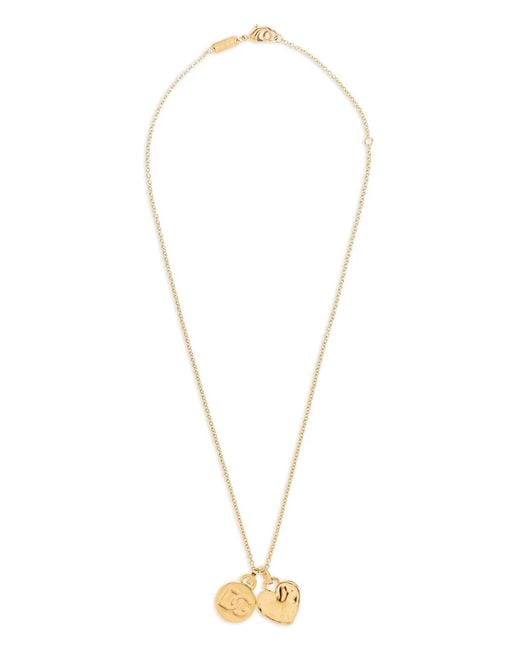Dolce & Gabbana White Logo-Pendant Necklace