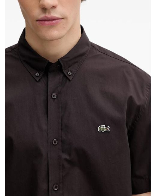 Lacoste Hemd Mit Logo-Patch in Black für Herren