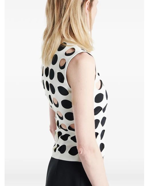 A.W.A.K.E. MODE White Layered Cut-Out Top