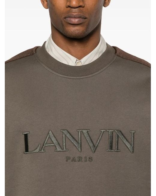 Lanvin Brown Dark Cotton Jersey Sweatshirt for men