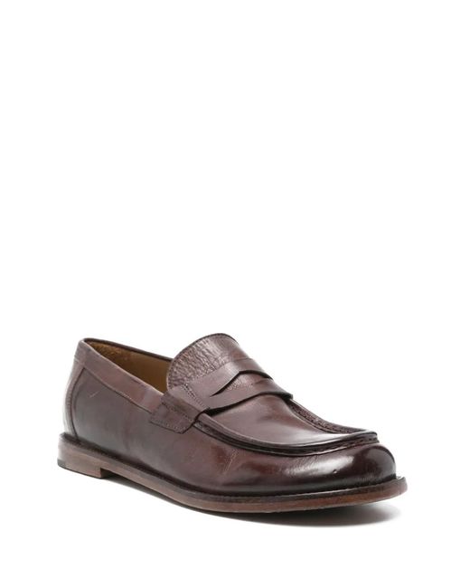 Moma Brown Leather Loafers for men