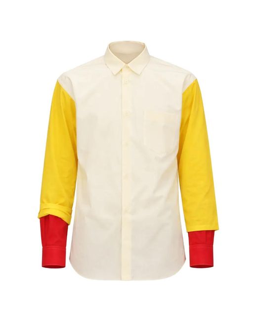 Comme des Garçons Overhemd Met Colourblocking in het Yellow voor heren